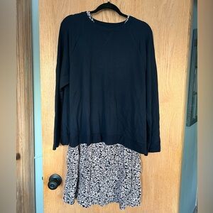 J.Jill Two-Piece Versatile Everyday Dress Navy / Floral women’s size large